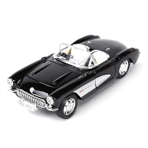 SYYANFEI Auto Modell 1:24 Für Chevrolet Corvette 1957 Sportwagen Statisches Druckguss-Modellauto Für Sammeln Spielzeug Jungen Mädchen Geschen(Schwarz) von SYYANFEI