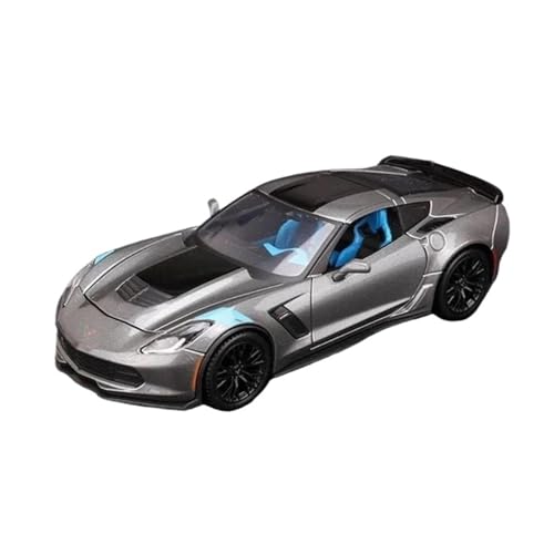 SYYANFEI Auto Modell 1:24 Für Chevrolet Corvette Grand Sport, Legierung, Sportwagen Druckgus Metallspielzeug Fahrzeugmodell Simulation Jungen Mädchen Geschen(Grau) von SYYANFEI