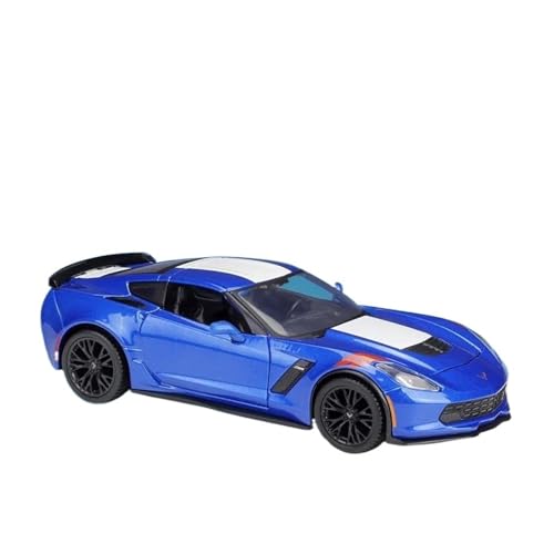 SYYANFEI Auto Modell 1:24 Für Corvette 2017 Corvette Grand Sport Legierungsautomodell, Dekoratives Sammlungsspielzeug Kleinkinder Kinder Jungen Mädchen Geschenk(Blau) von SYYANFEI