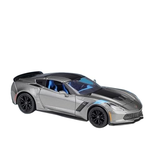 SYYANFEI Auto Modell 1:24 Für Corvette 2017 Corvette Grand Sport Legierungsautomodell, Dekoratives Sammlungsspielzeug Kleinkinder Kinder Jungen Mädchen Geschenk(Grau) von SYYANFEI