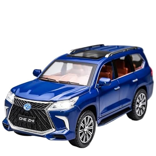 SYYANFEI Auto Modell 1:24 Für Druckguss-Lexus LX570-Legierungsautomodell, Geländespielzeugauto, Ornamente Simulationsautomodelle Jungen Mädchen Geschen(Blau) von SYYANFEI