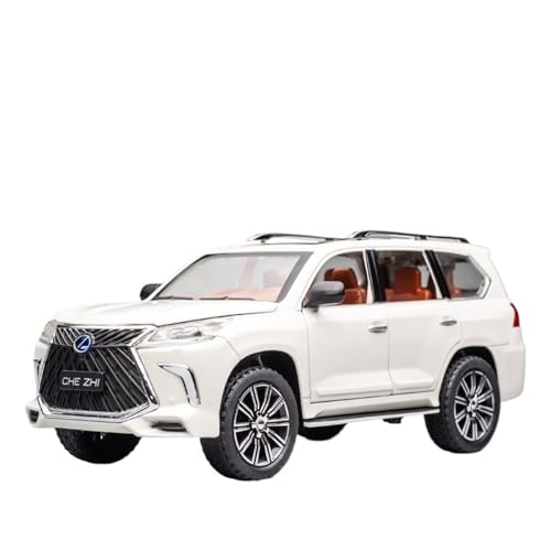 SYYANFEI Auto Modell 1:24 Für Druckguss-Lexus LX570-Legierungsautomodell, Geländespielzeugauto, Ornamente Simulationsautomodelle Jungen Mädchen Geschen(White) von SYYANFEI