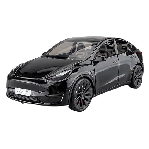 SYYANFEI Auto Modell 1:24 Für Druckguss-Metall-Tesla-Modellautomodell Legierung onsauto Modellauto Spielzeug Ornament Erwachsenenkollektion Jungen Mädchen Geschen(Schwarz) von SYYANFEI