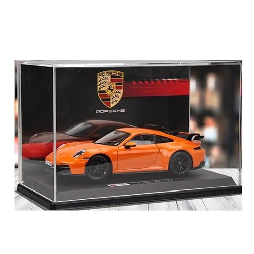 SYYANFEI Auto Modell 1:24 Für Druckguss-Porsche 911-Automodell GT3-Sportwagen-Legierungsmodellspielzeug-Erwachsenensammlungsanzeige Jungen Mädchen Geschen(Orange) von SYYANFEI