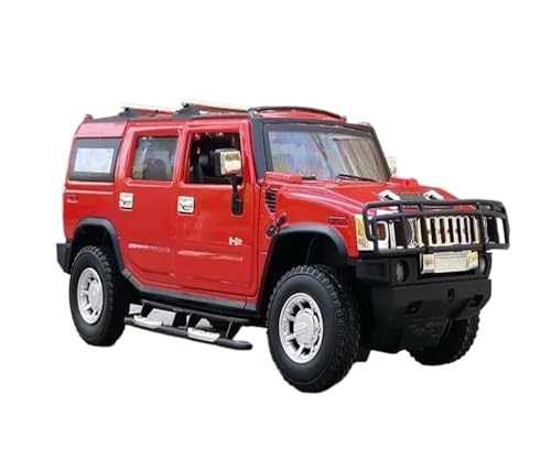 SYYANFEI Auto Modell 1:24 Für Hummer H2 SUV Legierung Auto Diecast Spielzeug Metall Geländewagen Auto Modell Hohe Simulation Sammlung Jungen Mädchen Geschen(Rot) von SYYANFEI