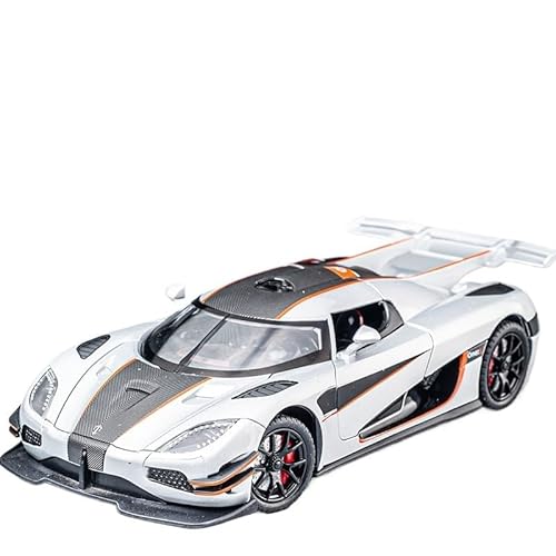 SYYANFEI Auto Modell 1:24 Für Koenigsegg One1-Legierungsautomodell Aus Druckgussmetall Sportwagen-Modellsammlung Ornament-Spielzeugauto Jungen Mädchen Geschen(White) von SYYANFEI