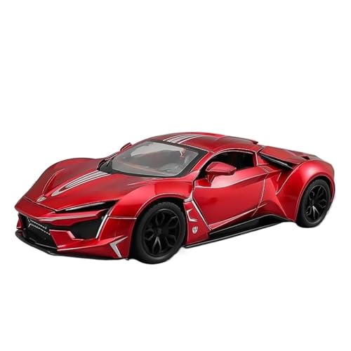 SYYANFEI Auto Modell 1:24 Für Lykan Hypersport Alloy Model Diecast Metal Supercar Racing Car Model Sound Und LightToy Holding Kleinkinder Kinder Jungen Mädchen Geschenk(Rot) von SYYANFEI