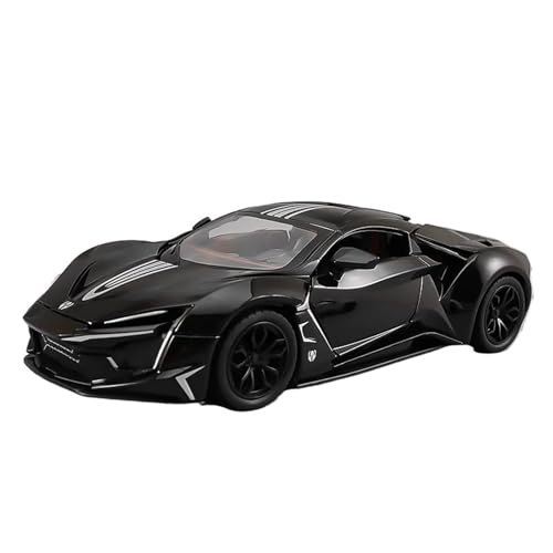 SYYANFEI Auto Modell 1:24 Für Lykan Hypersport Alloy Model Diecast Metal Supercar Racing Car Model Sound Und LightToy Holding Kleinkinder Kinder Jungen Mädchen Geschenk(Schwarz) von SYYANFEI