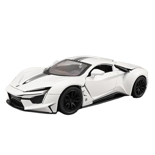 SYYANFEI Auto Modell 1:24 Für Lykan Hypersport Alloy Model Diecast Metal Supercar Racing Car Model Sound Und LightToy Holding Kleinkinder Kinder Jungen Mädchen Geschenk(Weiß) von SYYANFEI