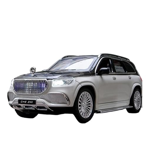 SYYANFEI Auto Modell 1:24 Für Maybach GLS GLS600 Legierung Luxy Auto Simulation Druckguss Metall Spielzeug Auto Modell Sound Und Licht Spielzeug Jungen Mädchen Geschen(Weiß) von SYYANFEI