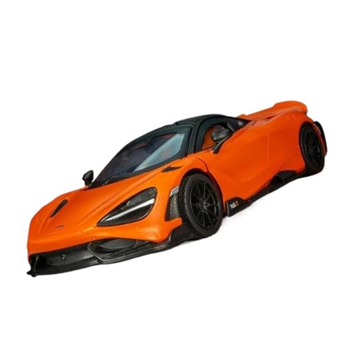 SYYANFEI Auto Modell 1:24 Für McLaren 765LT Legierung Sportwagen Druckguss Metall Auto Modell Simulation Sound Licht Spielzeug Sammlung Jungen Mädchen Geschen(Orange) von SYYANFEI