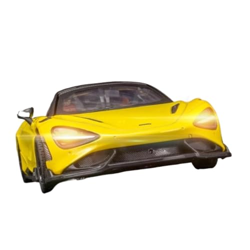 SYYANFEI Auto Modell 1:24 Für McLaren 765LT Legierung Sportwagen Druckguss Metall Auto Modell Simulation Sound Licht Spielzeug Sammlung Jungen Mädchen Geschen(Yellow) von SYYANFEI