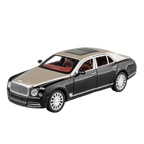 SYYANFEI Auto Modell 1:24 Für Mulsanne Alloy Luxy Car Diecasts Spielzeugfahrzeuge Metallautomodell Simulation Sound and Light Collection Jungen Mädchen Geschen(Schwarz) von SYYANFEI