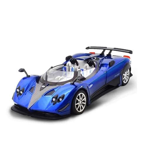 SYYANFEI Auto Modell 1:24 Für Pagani Zonda HP Barchetta Alloy Concept Sports CarDruckguss Metall Rennfahrzeuge Modell Sound Licht Spielzeug Jungen Mädchen Geschen(Blau) von SYYANFEI