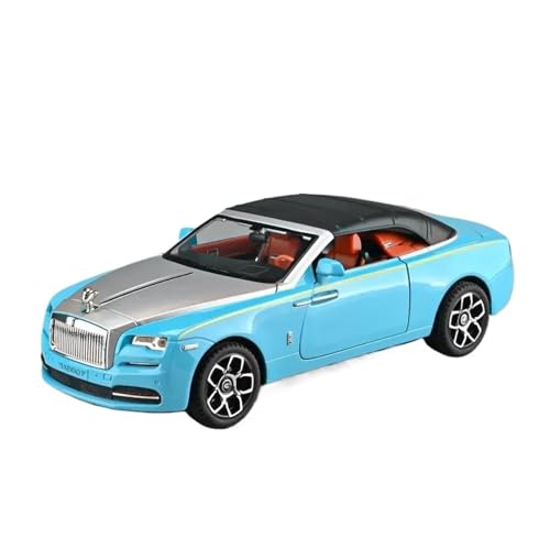 SYYANFEI Auto Modell 1:24 Für Rolls Royce Dawn Automodell Legierung Sportwagen Sound Und Licht Zurückziehen SpielzeugautoSammlung Ornamental Jungen Mädchen Geschen(Blau) von SYYANFEI