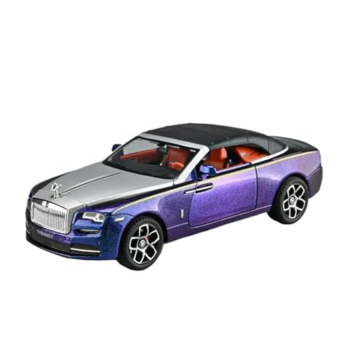 SYYANFEI Auto Modell 1:24 Für Rolls Royce Dawn Automodell Legierung Sportwagen Sound Und Licht Zurückziehen SpielzeugautoSammlung Ornamental Jungen Mädchen Geschen(Purple) von SYYANFEI