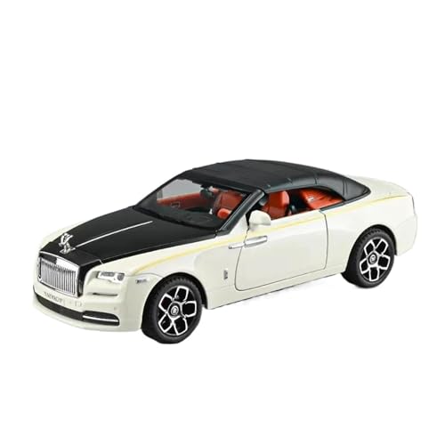 SYYANFEI Auto Modell 1:24 Für Rolls Royce Dawn Automodell Legierung Sportwagen Sound Und Licht Zurückziehen SpielzeugautoSammlung Ornamental Jungen Mädchen Geschen(Weiß) von SYYANFEI