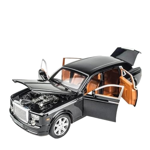 SYYANFEI Auto Modell 1:24 Für Rolls Royce Phantom Diecast Legierung Auto Modell Metall Spielzeug Sound Licht Zurückziehen Auto Dekoration Sammlung Kleinkinder Kinder Jungen Mädchen Geschenk(Schwarz) von SYYANFEI