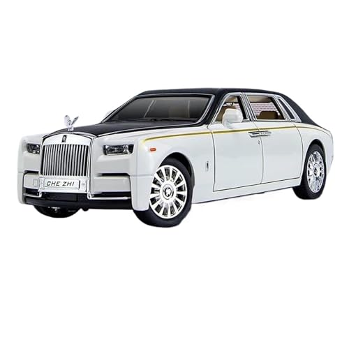 SYYANFEI Auto Modell 1:24 Für Rolls Royce Phantom Legierung Auto Druckguss Spielzeug Metall Auto Modell Sammlung Simulation Sound Licht Spielzeug Jungen Mädchen Geschen(Weiß) von SYYANFEI