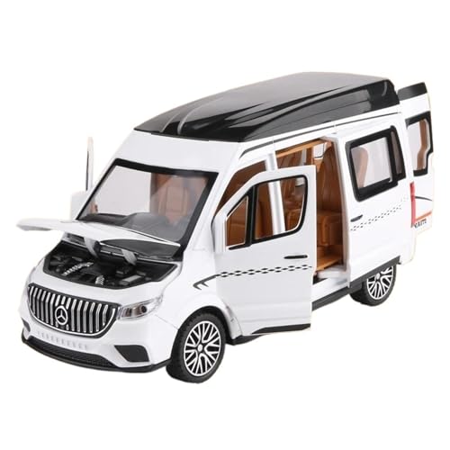 SYYANFEI Auto Modell 1:24 Für Sprinter Alloy MPV Car Diecast Metal Toy Vehicles Model Collection Sound- Und Lichtsimulation Für Erwachsene Jungen Mädchen Geschen(Weiß) von SYYANFEI