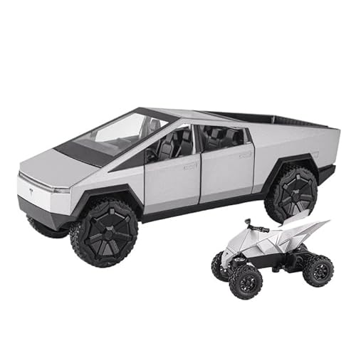 SYYANFEI Auto Modell 1:24 Für Tesla Pickup Modell Legierung Auto Geländewagen Sound Und Licht Zurückziehen Spielzeug Auto Sammlung Dekoration Kleinkinder Kinder Jungen Mädchen Geschenk(Weiß) von SYYANFEI