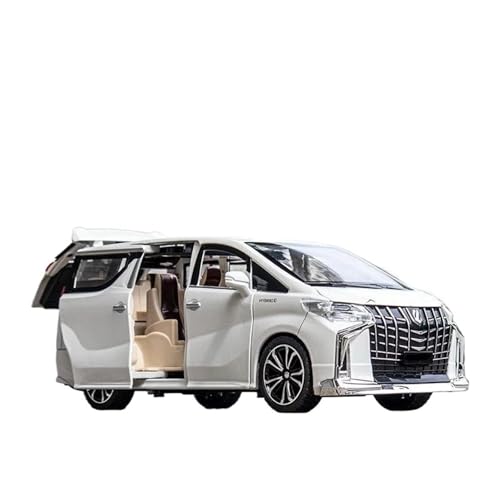 SYYANFEI Auto Modell 1:24 Für Toyota Alphard MPV Legierung Auto Druckguss Metall Fahrzeuge Modell Sammlung Sound Licht Simulation Spielzeug Jungen Mädchen Geschen(Weiß) von SYYANFEI