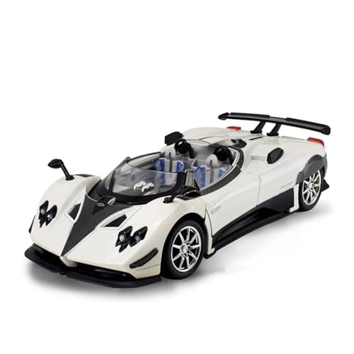 SYYANFEI Auto Modell 1:24 für Pagani Zonda HP Barchetta Legierung Konzept Sportwagen Druckguss Metall Rennfahrzeuge Modell Sound Licht Spielzeug Jungen Mädchen Geschen(Weiß) von SYYANFEI