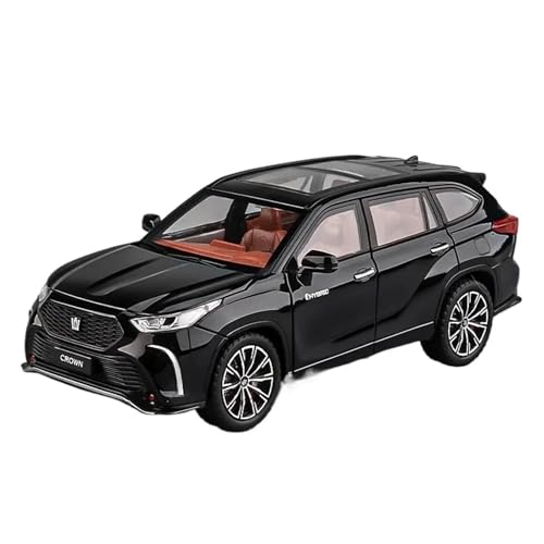 SYYANFEI Auto Modell 1:24 für Toyota Crown Kluger Off-Road SUV Sammlung Simulation Sound Licht Fahrzeug Spielzeug Jungen Mädchen Geschen(Schwarz) von SYYANFEI