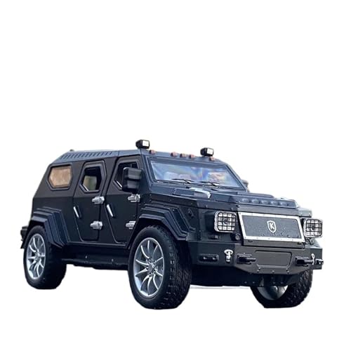 SYYANFEI Auto Modell 1:28 Für Knight XV Alloy Armored CarDiecasts Metallspielzeug Geländefahrzeuge Explosionsgeschütztes Auto Mit Sound Und Licht Jungen Mädchen Geschen(Schwarz) von SYYANFEI