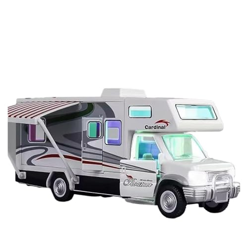 SYYANFEI Auto Modell 1:28 Für Legierung Luxus RV Caravan Fahrzeuge Auto Diecast Metall Camper Van Wohnmobil Tourenwagen Modell Sound Licht Spielzeug Jungen Mädchen Geschen(Weiß) von SYYANFEI