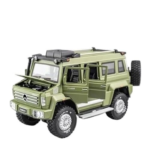 SYYANFEI Auto Modell 1:28 Für Unimog U5000 Legierung Auto Diecast Spielzeug Metall Geländewagen Modell Simulation Sound Und Licht Sammlung Jungen Mädchen Geschen(Verde) von SYYANFEI