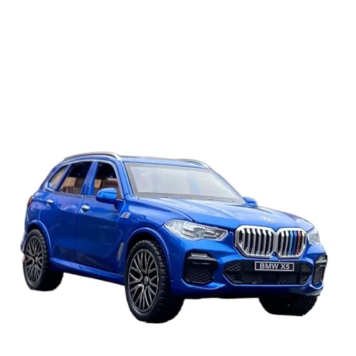 SYYANFEI Auto Modell 1:32 Für BMW X5 SUV Legierung Automodell Druckguss Spielzeug Sound Und Licht Pullback Collection Favoriten Dekoration Jungen Mädchen Geschen(Blau) von SYYANFEI