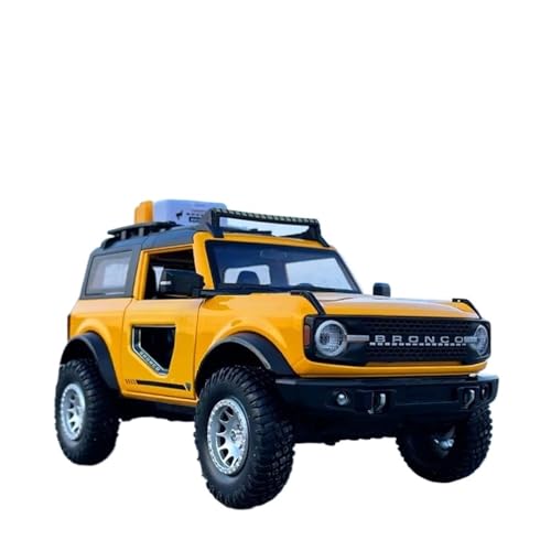 SYYANFEI Auto Modell 1:32 Für Ford Bronco Lima Legierung Auto Diecast Metall Modifizierte Geländewagen Auto Modell Simulation Sound Und Licht Spielzeug Jungen Mädchen Geschen(Yellow) von SYYANFEI