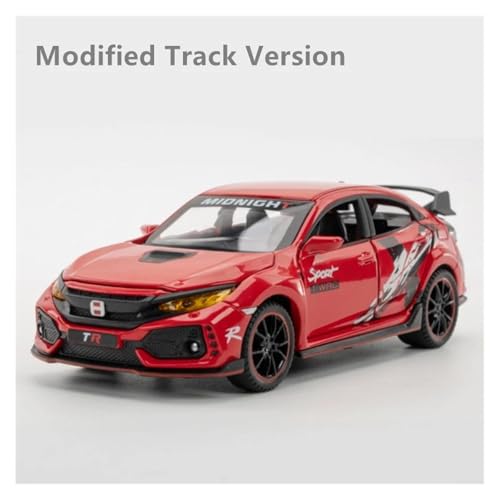 SYYANFEI Auto Modell 1:32 Für Honda Civic Type R Legierung Sportwagen Druckguss Spielzeugfahrzeuge Metallautomodell Sound Und Licht Sammlung Spielzeug Jungen Mädchen Geschen(Rot) von SYYANFEI