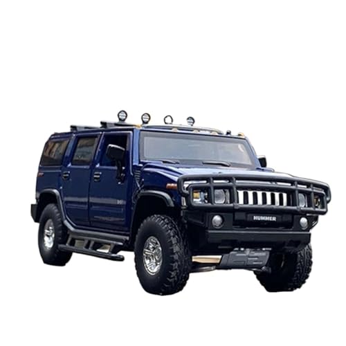 SYYANFEI Auto Modell 1:32 Für Hummer H2 Legierung Auto Druckguss Spielzeug Metall Geländewagen Modell Simulation Sound Licht Sammlung Jungen Mädchen Geschen(Blau) von SYYANFEI