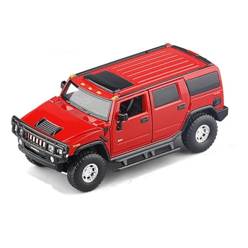 SYYANFEI Auto Modell 1:32 Für Hummer H2 Legierung Auto Druckguss Spielzeug Metall Geländewagen Modell Simulation Sound Licht Sammlung Jungen Mädchen Geschen(Rot) von SYYANFEI