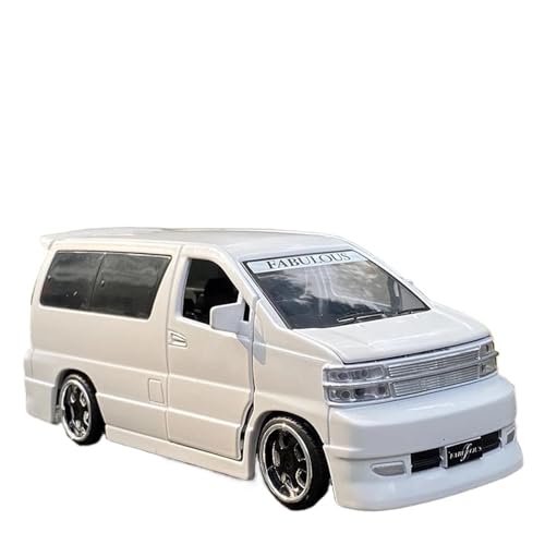 SYYANFEI Auto Modell 1:32 Für Nissan Elgrand Fabulous MPV Legierungsauto-Druckguss-Metal lspielzeugau Simulation Sound Und Licht Erwachsenenkollektion Jungen Mädchen Geschen(Weiß) von SYYANFEI