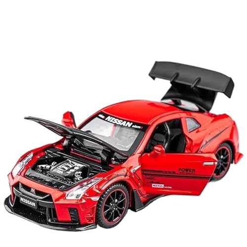 SYYANFEI Auto Modell 1:32 Für Nissan GTR R35 Supercar Legierung Auto Metall Sammlung Modell Auto Sound Und Licht Spielzeug Dekoration Kleinkinder Kinder Jungen Mädchen Geschenk(Rot) von SYYANFEI