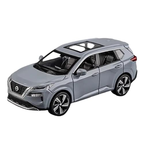 SYYANFEI Auto Modell 1:32 Für Nissan X-Trail SUV Legierung Auto Modell Diecast Metall Spielzeug Geländewagen Modell Simulation Sound Und Licht Jungen Mädchen Geschen(Grau) von SYYANFEI