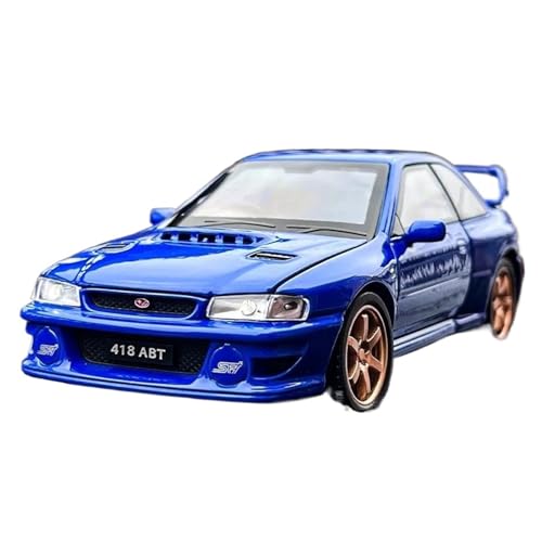 SYYANFEI Auto Modell 1:32 Für Subaru Impreza STI WRX Legierung Auto Sound Und Licht Zurückziehen Kinder Spielzeug Sammlerstücke Jungen Mädchen Geschen(Blau) von SYYANFEI