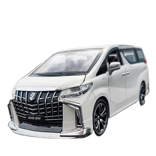 SYYANFEI Auto Modell 1:32 Für Toyota Alphard MPV Legierung Auto Druckguss Metall Kommerziellen Modell Sammlung Sound Licht Simulation Spielzeug Jungen Mädchen Geschen(Weiß) von SYYANFEI