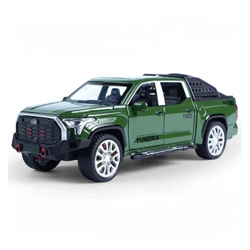 SYYANFEI Auto Modell 1:32 Für Toyota Tundra Legierung Diecast Modell Spielzeug Sound Licht Türen Geöffnet Zurückziehen Stoßdämpfung Geländewagen Jungen Mädchen Geschen(Grün) von SYYANFEI