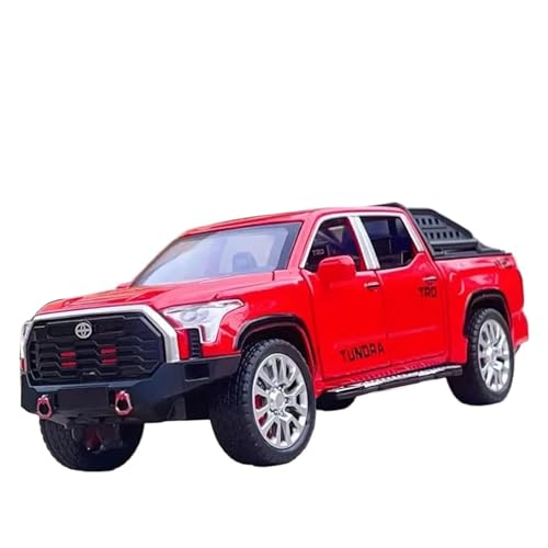 SYYANFEI Auto Modell 1:32 Für Toyota Tundra Legierung Diecast Modell Spielzeug Sound Licht Türen Geöffnet Zurückziehen Stoßdämpfung Geländewagen Jungen Mädchen Geschen(Rot) von SYYANFEI