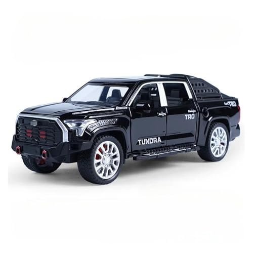 SYYANFEI Auto Modell 1:32 Für Toyota Tundra Legierung Diecast Modell Spielzeug Sound Licht Türen Geöffnet Zurückziehen Stoßdämpfung Geländewagen Jungen Mädchen Geschen(Schwarz) von SYYANFEI