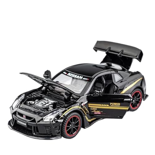 SYYANFEI Auto Modell 1:32 für Nissan GTR R35 Supercar Alloy Car Collection ModellAutoSoundandlightSpielzeugKinder Kleinkinder Kinder Jungen Mädchen Geschenk(Schwarz) von SYYANFEI