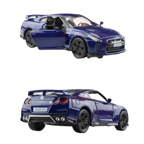 SYYANFEI Auto Modell 1:36 Für Nissan GTR R35 Super Legierung Modell Hinten Pull-ou Spielzeug Dekoration Enthusiasten Sammeln Spielzeug Jungen Mädchen Geschen(Blau) von SYYANFEI