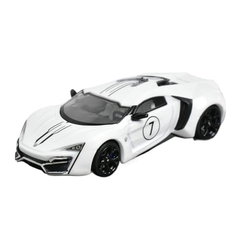 SYYANFEI Auto Modell 1:64 Für Lykan Supercar Druckguss-Metallautomodell Klassischer Sammler Jungen Mädchen Geschen(White) von SYYANFEI