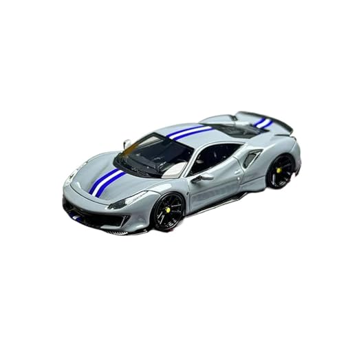 SYYANFEI Auto Modell 1:64 Für Scale Resin Novitec 488 Pista Toys Cars Supercar Classics Nostalgie-Ornamente Für Erwachsene, Statische Anzeige Jungen Mädchen Geschen(Grau) von SYYANFEI