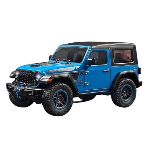 SYYANFEI Auto Modell Maßstab 1:18 Für Jeep Wrangler Legierungs-Modellautospielzeug Mit Sound- Und Lichteffekten, Sammlerornamental Jungen Mädchen Geschen(Blau) von SYYANFEI