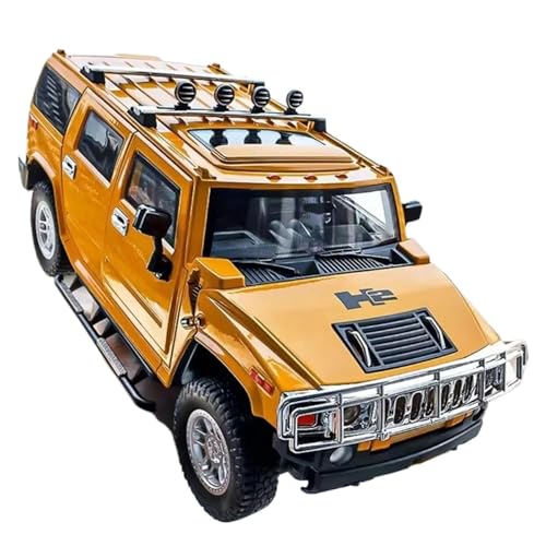 SYYANFEI Auto Modell Maßstab 1:18 Für Maßstab H2 Hummer Offroad-Legierung Diecast-Miniaturautos Mit Leichter Musik Spielzeug-Erwachsenenkollektion Jungen Mädchen Geschen(Orange) von SYYANFEI